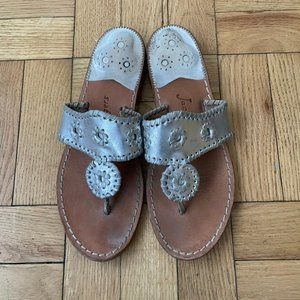 Jack Rogers Silver Flip Flop Sandals